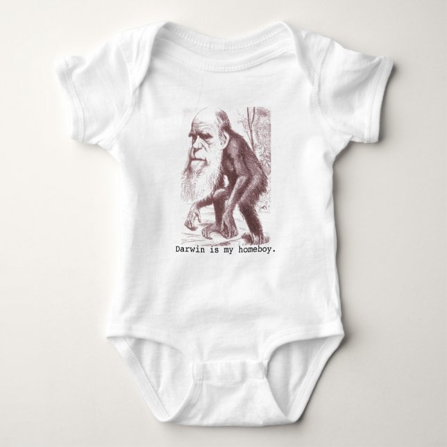 Body Para Bebê Darwin é meu ficar em casa (Frente)