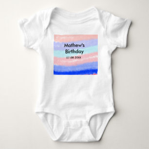 Body Para Bebê Data de adição de nome de aniversário de garoto am