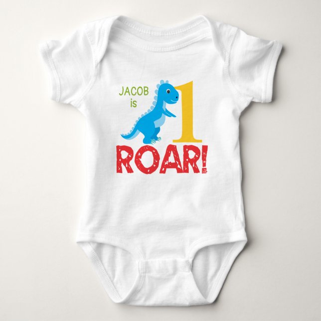 Body para Bebê de 1 Ano Dinossauro Fofo Colorido (Frente)