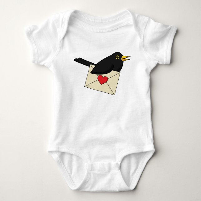 Body Para Bebê De Blackbird com Amor (Frente)