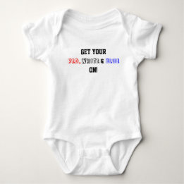 Body Para Bebê Dê o seu azul branco vermelho no USA Baby