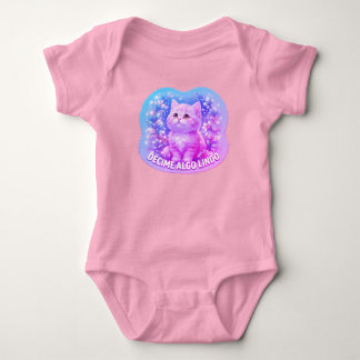 Body Para Bebê Decime Algo Lindo Cute Cat Baby Bodysuit - Pastel