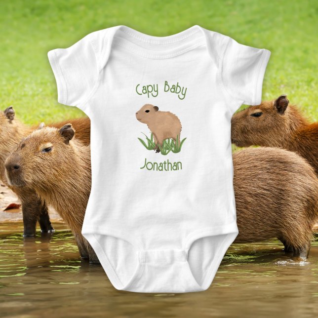 Body Para Bebê Decoração de Nursery da Capybara Pun Bebezinha Cut (Criador carregado)