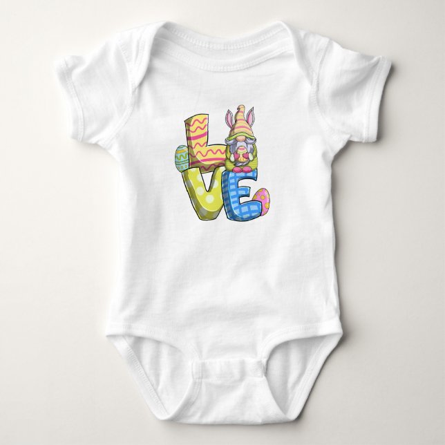 Body Para Bebê Decoração de Páscoa com amor  (Frente)