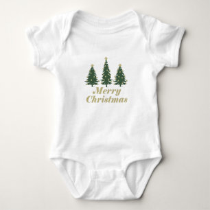 Body Para Bebê decoração de pinheiros de natal alegre