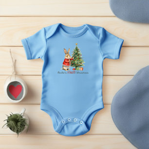 Body Para Bebê Decorações de árvore de coelho do primeiro Natal d