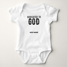 BODY PARA BEBÊ DEDICADO A DEUS TEXTO PRETO LEGAL PERSONALIZÁVEL