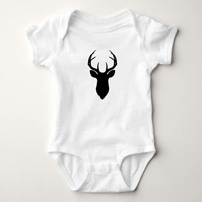 Body Para Bebê Deer Head Antlers Rustic Country Modern (Frente)