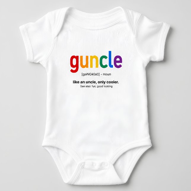 Body Para Bebê Definição Divertida de Guncle Arco-íris (Criador carregado)