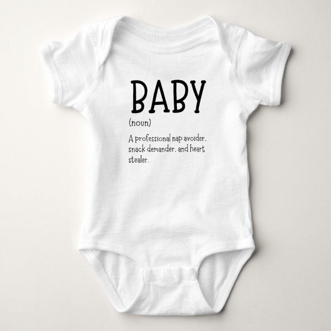 Body Para Bebê Definição Engraçada e Divertida de Bebê (Frente)