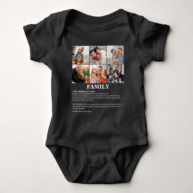 Body Para Bebê Definição Personalizada da Família de Colagem de F (Frente)