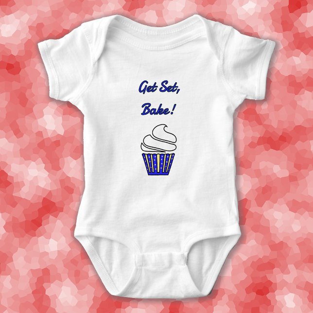 Body Para Bebê Definir cupcake azul assar (Criador carregado)