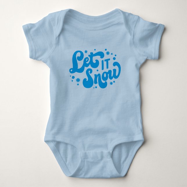 Body Para Bebê Deixe-o nevar Design de inverno (Frente)