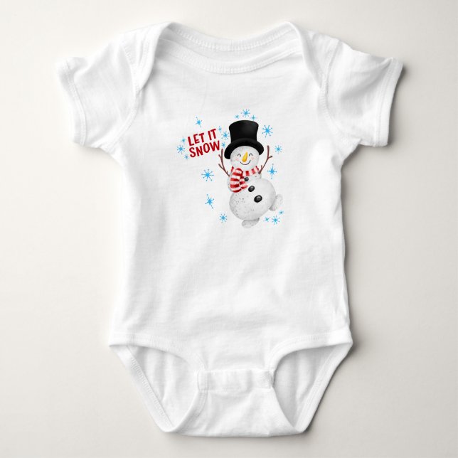 Body Para Bebê Deixe-o nevar, Neve, Bebê. (Frente)