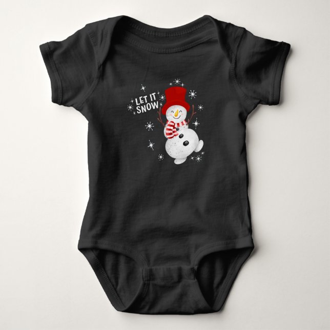 Body Para Bebê Deixe-o nevar, Neve, Bebê. (Frente)