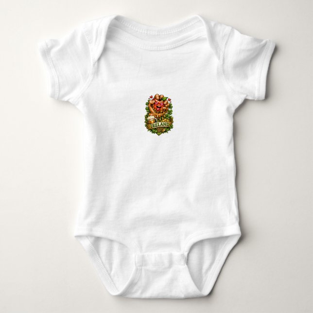 Body Para Bebê Delírio da Maçã do Dia de São Patrício 🍀 (Frente)
