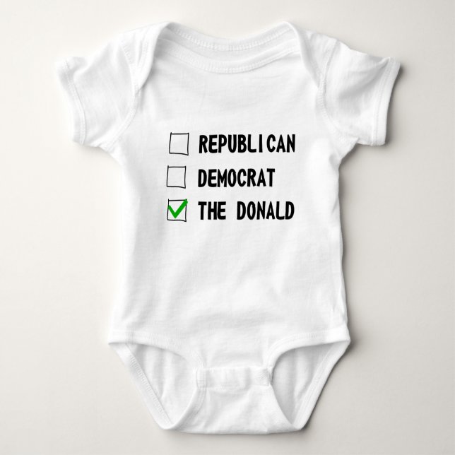 Body Para Bebê Democrata Republicano The Donald (Frente)