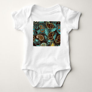 Body Para Bebê Denim Paisley: Padrão de Textura de Jeans Invisíve