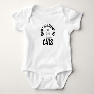 Body Para Bebê Desculpe, fui distraído por botões de gatos
