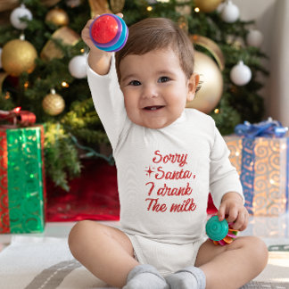 Body Para Bebê Desculpe Papais noeis Eu bebi o leite para o natal