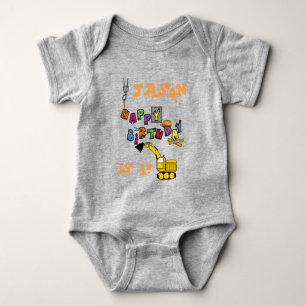 Body Para Bebê Desejo do aniversário da construção