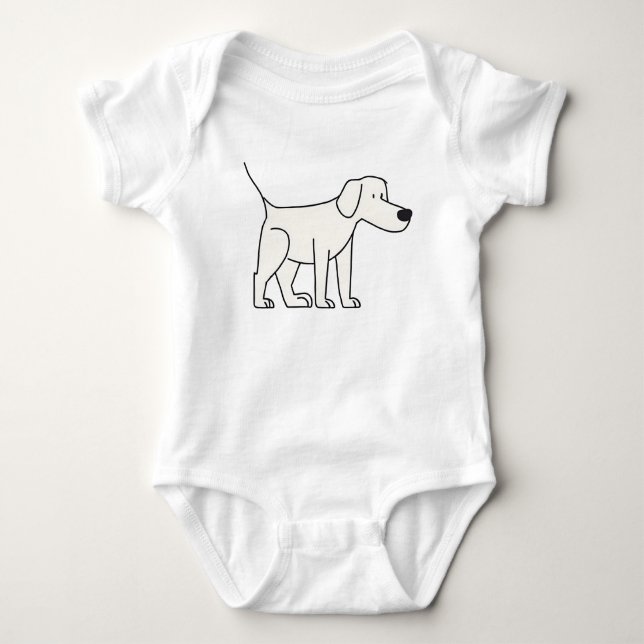 Body Para Bebê Desenho De Cão De Cãozinho (Frente)
