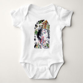 Body Para Bebê Desenho de Espada Grotesca Japonesa