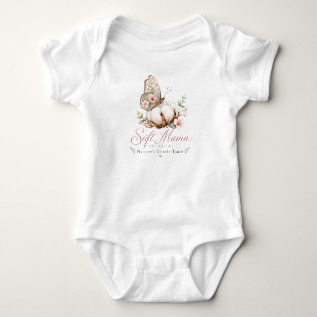 Body Para Bebê Desenho de Flor de Algodão (Frente)