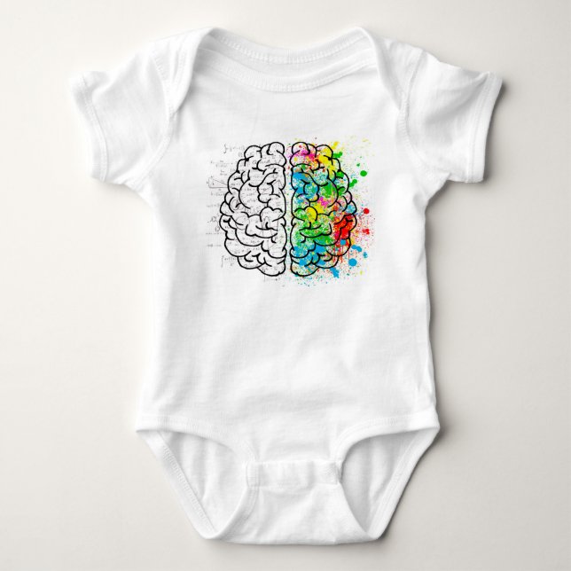 Body Para Bebê Desenho de ideias de psicologia da mente cerebral (Frente)