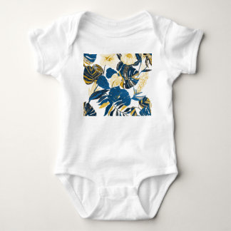 Body Para Bebê Desenho De Mão Tropical: Padrão Criativo Sem Olho