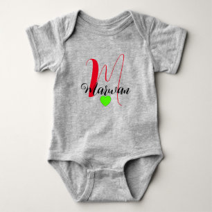 Body Para Bebê Desenho de Monograma Frente e Verso - Nome Único