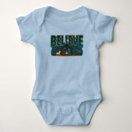 Body Para Bebê Desenho de Natal Believe