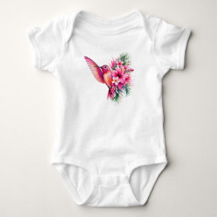 Body Para Bebê Desenho de pássaro aquarela PNG de beija-flor Fran