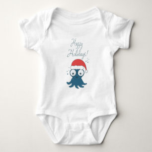 Body Para Bebê desenho de polvo azul de desenho animado