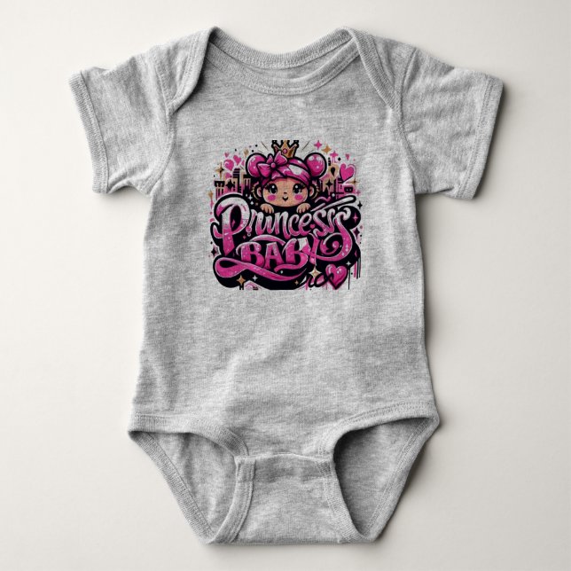 Body Para Bebê desenho de princesa para meninas (Frente)