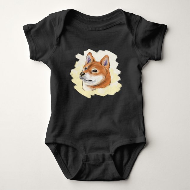 Body Para Bebê Desenho de Shiba Inu (Frente)