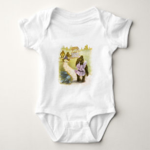 Body Para Bebê Desenho do vintage: Ursos de ursinho e um poço