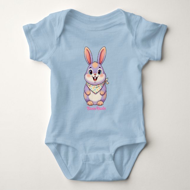 Body Para Bebê Desenho fofo do coelho de Páscoa (Frente)