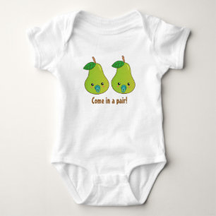Body Para Bebê Desenho kawaii de um par de peras verdes