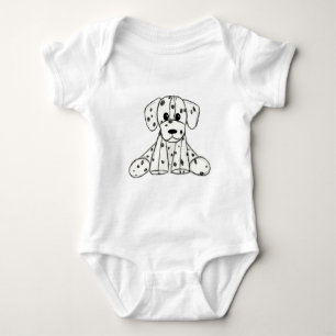Body Para Bebê Desenho simples de um cão dalmata de pelúcia em pr