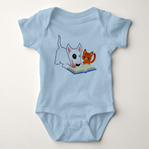Body Para Bebê Desenhos animados Bullie e gatinho com roupa do