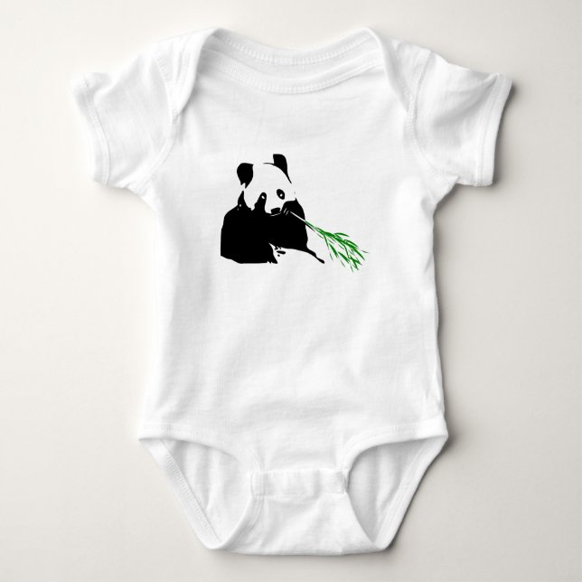Body Para Bebê Desenhos de Panda Urso em Roupas de Bebê (Frente)