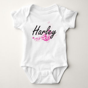 Body Para Bebê Design conhecido artístico de Harley com flores