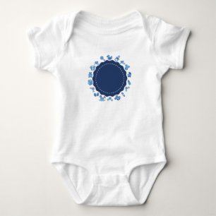 Body Para Bebê Design customizável azul do bebê