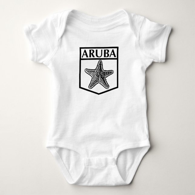 Body Para Bebê Design da Ilha de Aruba - Bebê Jersey Bodycase (Frente)
