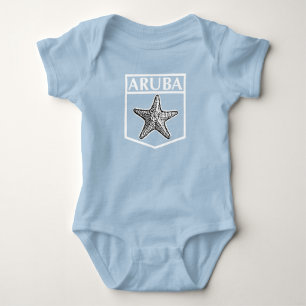 Body Para Bebê Design da Ilha de Aruba - Bebê Jersey Bodycase