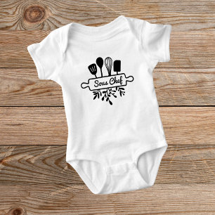Body Para Bebê Design de ajudante de cozinha preto para bebês Sou