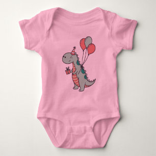 Body Para Bebê Design de aniversário do Dinossaur Dinossaur