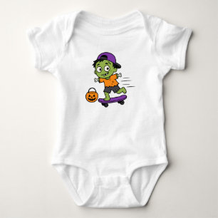 Body Para Bebê Design de Bebê de Halloween de Zumbi Fofo de Skate
