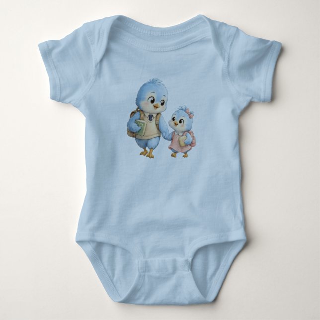 Body Para Bebê Design de Bodysuit de Bebê Irmão Passarinho Fofo (Frente)